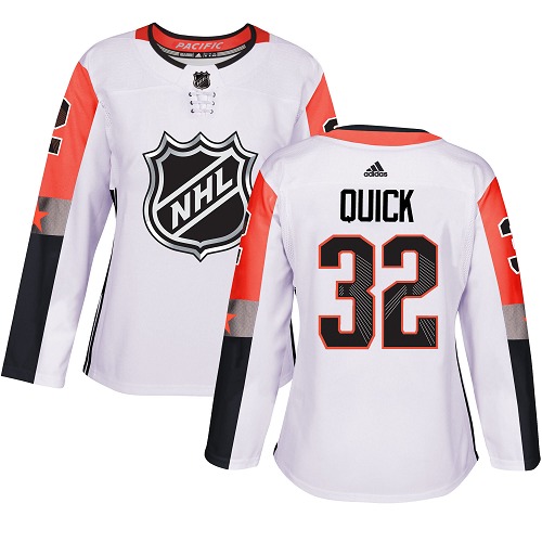Adidas Los Angeles Kings #32 Jonathan Quick White 2018 All-Star Pacific Division Authentic Women Stitched NHL Jersey->women nhl jersey->Women Jersey